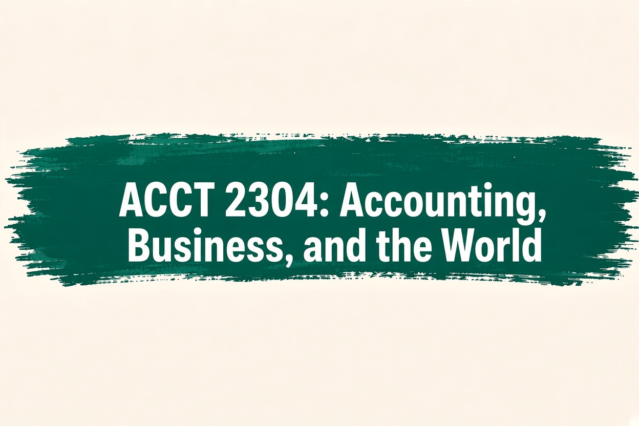ACCT 2304 Accounting, Business, and the World