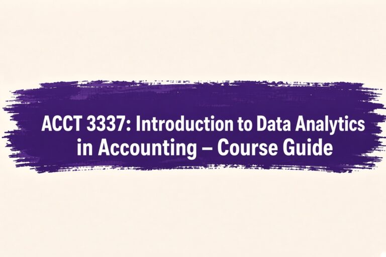 ACCT 3337 Introduction to Data Analytics in Accounting