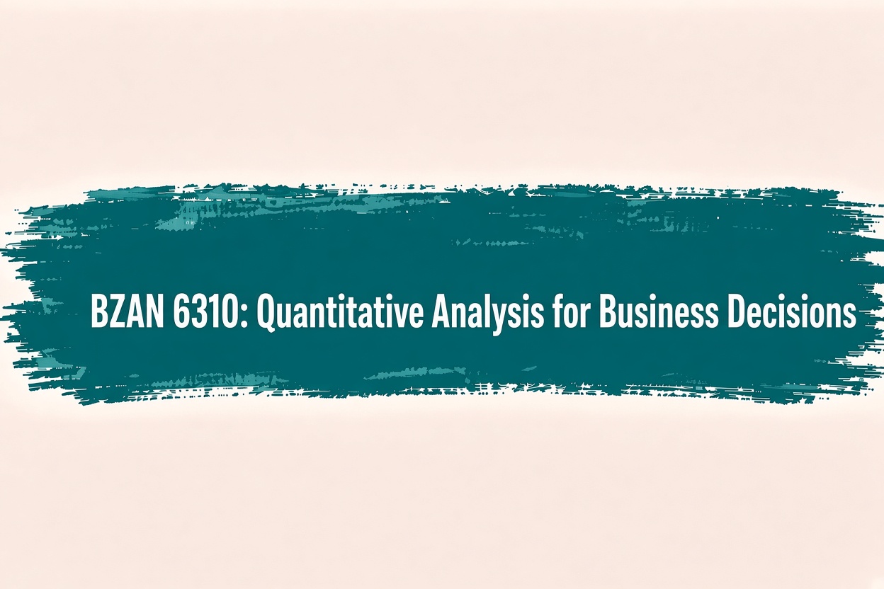 Quantitative Analysis for Business Decisions